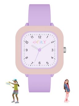Spiky - Pink Plastic Square Analog Watch (S)