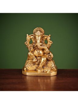 Ekaa Handicrafts - Lord Ganesha Statue Sitting Murti Temple Pooja Ganesha Idol Brass