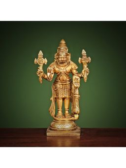 Ekaa Handicrafts - Brass Lord Narsimha statue Vishnu Ji Home Temple Idol