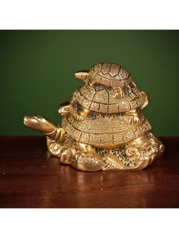 Ekaa Handicrafts - Brass Tortoise Vastu Family for Protection, Good Luck and Longevity