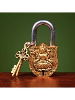 Ekaa Handicrafts - Brass Lakshmi Lock with keys