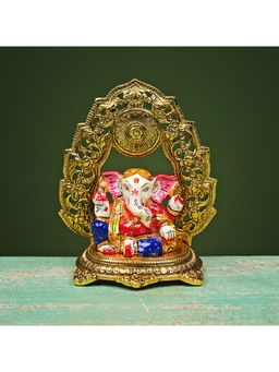 Ekaa Handicrafts - Culture Marble Lord Ganesha with Sinhasan