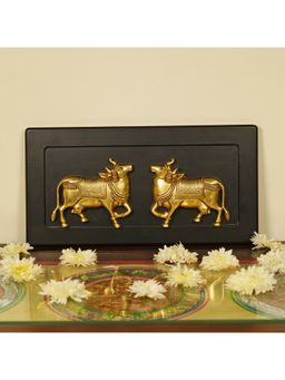 Ekaa Handicrafts - Brass Cow Wall Hanging Frame