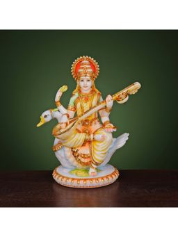 Ekaa Handicrafts - Goddess Saraswati Statue in Culture Marble