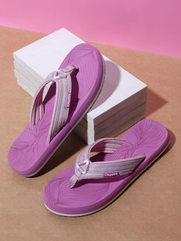 Chupps - Women Petal Pink Purple Casual Flipflops