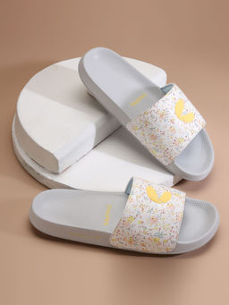 Chupps - Women Grace White & Yellow Casual Sliders