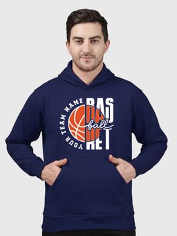 Greylongg - Navy Blue Men Hoodie for Winter