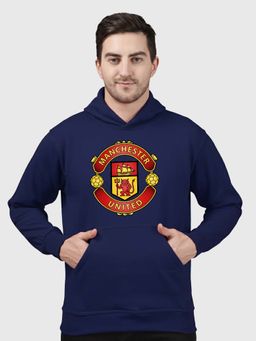 Greylongg - Navy Blue Men Hoodie for Winter