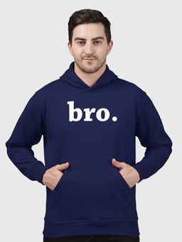 Greylongg - Navy Blue Men Hoodie for Winter
