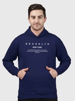 Greylongg - Navy Blue Men Hoodie for Winter