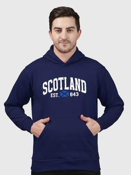 Greylongg - Navy Blue Men Hoodie for Winter