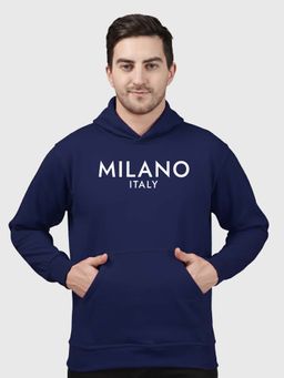 Greylongg - Navy Blue Men Hoodie for Winter