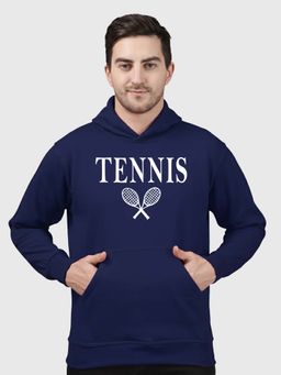 Greylongg - Navy Blue Men Hoodie for Winter