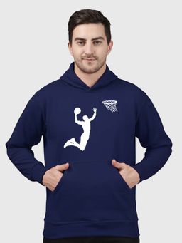 Greylongg - Navy Blue Men Hoodie for Winter