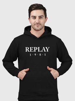 Greylongg - Black Men Hoodie for Winter