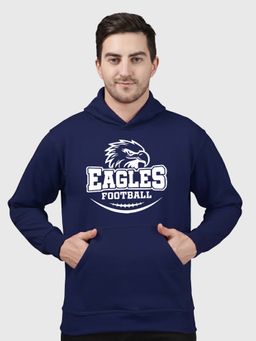 Greylongg - Navy Blue Men Hoodie for Winter