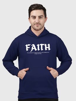 Greylongg - Navy Blue Men Hoodie for Winter