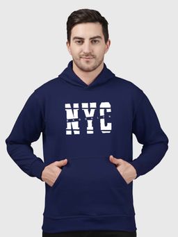 Greylongg - Navy Blue Men Hoodie for Winter