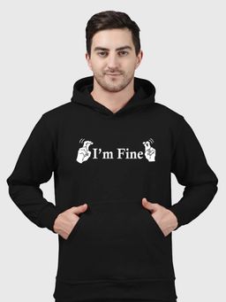 Greylongg - Black Men Hoodie for Winter