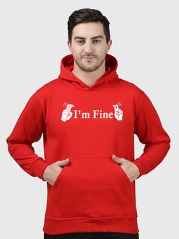 Greylongg - Red Men Hoodie for Winter