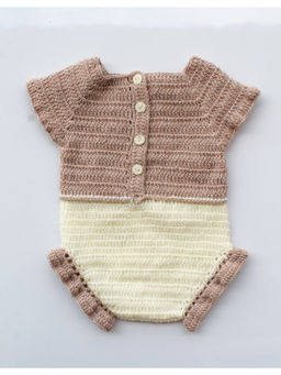 Woonie - Handmade Beige and Cream Romper