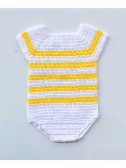 Woonie - Handmade White and Yellow Romper