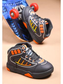 KATS - Grey Kids Sneakers with Lace Closure