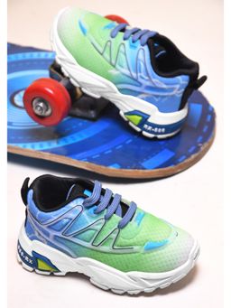 KATS - Light Blue Kids Sneakers with Lace Up Closure