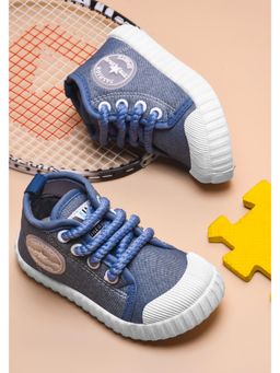 KATS - Light Blue Kids Denim Lace Closure Sneakers