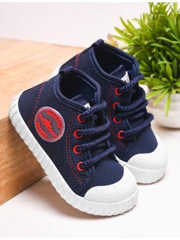 KATS - Dark Blue Kids Denim Lace Closure Sneakers