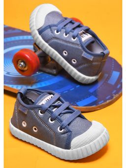 KATS - Light Blue Kids Denim Lace Closure Sneakers