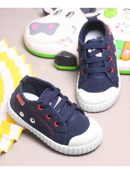 KATS - Dark Blue Kids Denim Lace Closure Sneakers