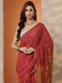 Libas - Woven Silk Blend Saree with Unstitched Blouse for Women