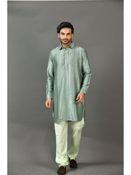 Simaaya - Green Premium Quality Satin Made Kurta for Men
