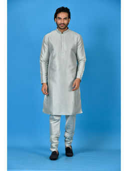Simaaya - Silver Premium Quality Silk Made Kurta for Men