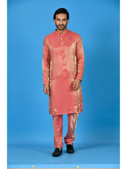 Simaaya - Peach Premium Quality Satin Made Kurta for Men