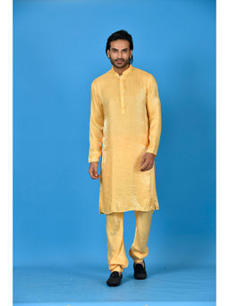 Simaaya - Yellow Premium Quality Satin Made Kurta with Churidar (Set of 2)