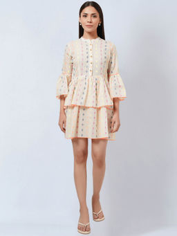 First Resort by Ramola Bachchan - Cream Frill Dress
