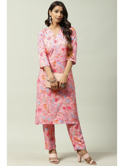 Biba - Pink Straight Suit (Set of 2)