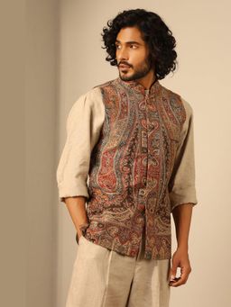 Dusala India - Dhruv Fine Wool Silk Men's Waist Coat/Bandi