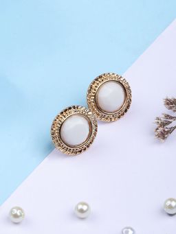 Lilly & Sparkle - Gold-Toned Circular Studs Earrings