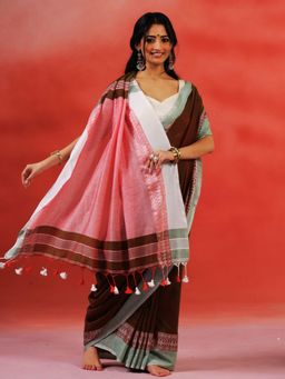 Aditri - Handloom Khadi Cotton Saree Without Blouse