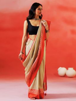 Aditri - Handloom Khadi Cotton Saree Without Blouse