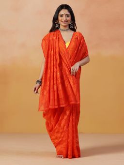 Aditri - Handloom Resham Silk Jamdani Saree Without Blouse