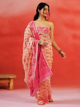 Aditri - Handloom Resham Silk Jamdani Saree Without Blouse