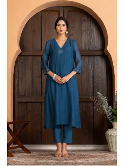 HAAVI BY PURAB - Blue Inizo Kurta
