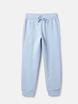 United Colors of Benetton - Blue Embroidered Regular Fit Joggers