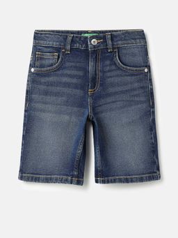 United Colors of Benetton - Blue Solid Regular Fit Shorts