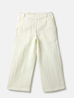 United Colors of Benetton - Off White Textured Regular Fit Trouser
