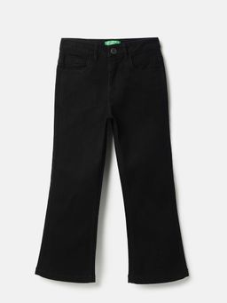 United Colors of Benetton - Black Solid Bootcut Fit Jeans